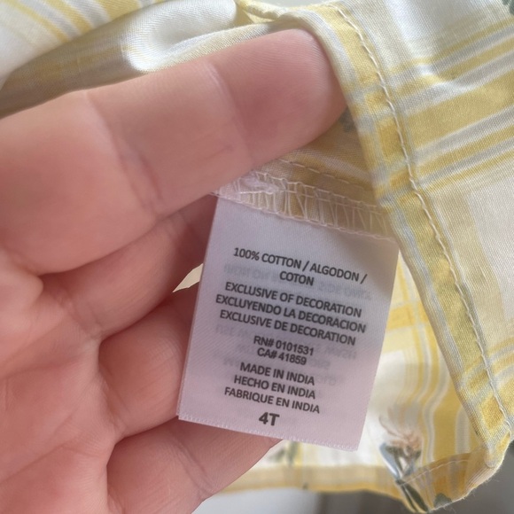 Milla & Emma Little Girls Yellow Floral Button Down Fit and Flare Dress Size 4T - Picture 5 of 7